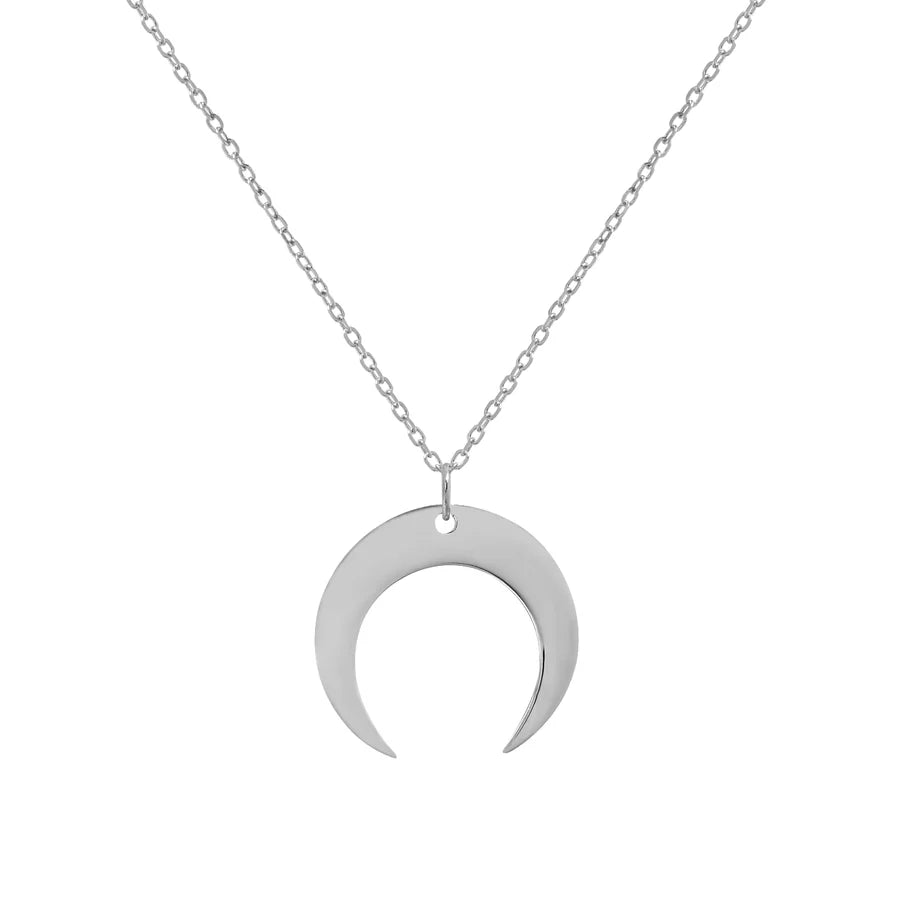 Collier en argent 925 avec pendentif lune croissante, bijou intemporel et hypoallergénique, idée cadeau femme.